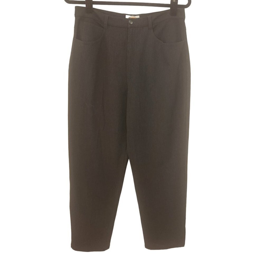 Talbots Petites Stretch Classic Career Pants Grey Straight Leg Trousers Size 10